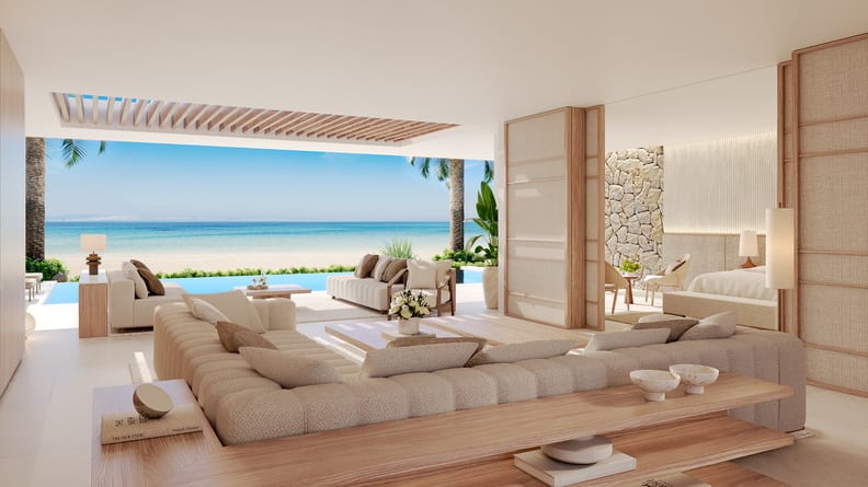 Two Bedroom Signature Residence Private Pool Beachfront, Living Room